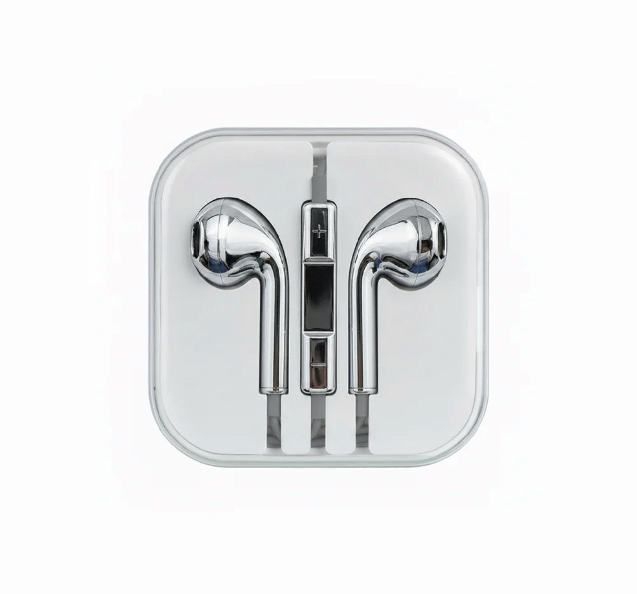 GHROMA CHROME 01 chrome wired earphones inside their square case