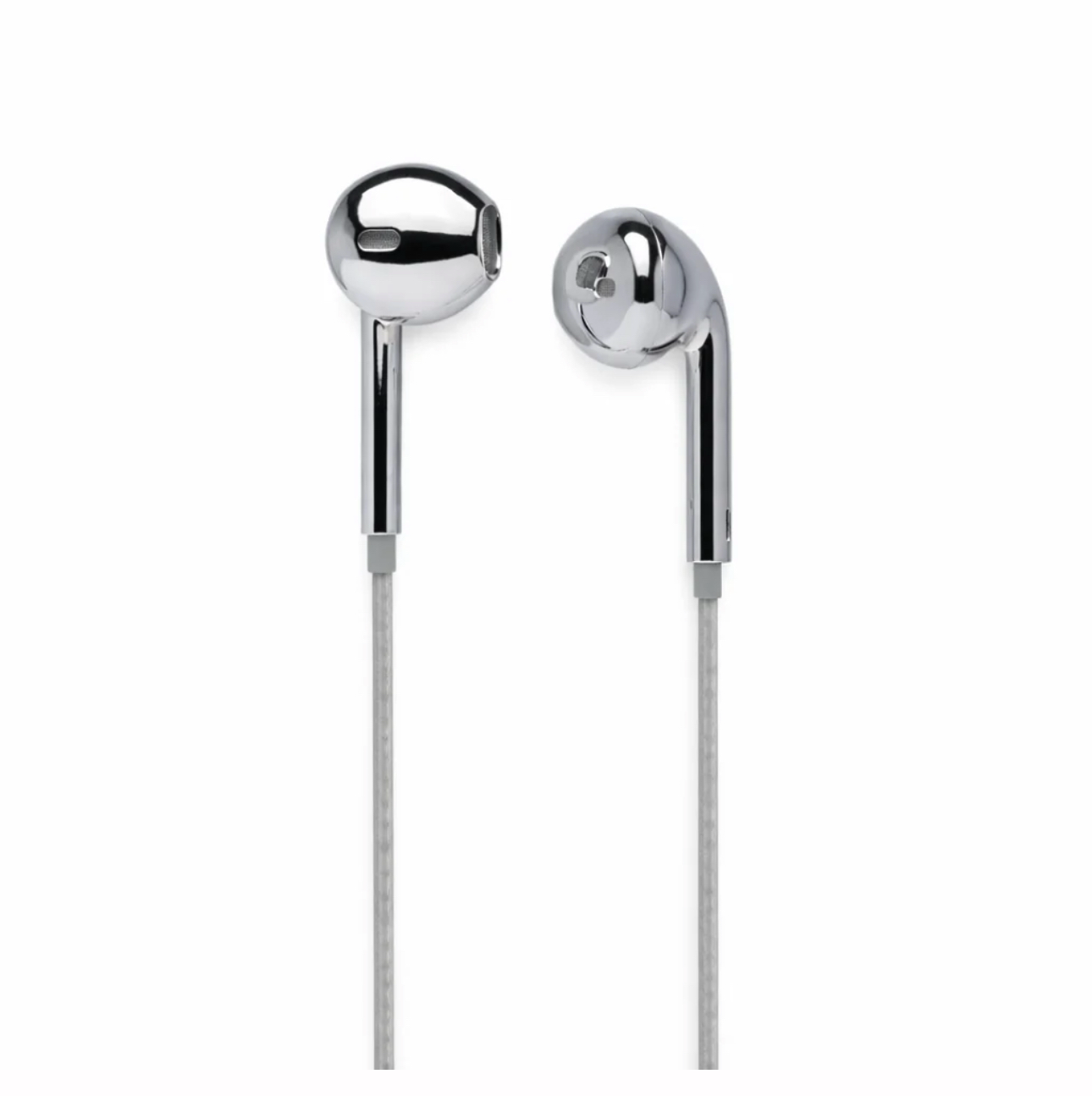 Pair of GHROMA CHROME 01 chrome wired earphones